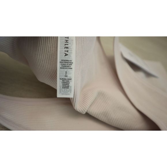 Athleta 556403022 Women's Sz S Veil Gray Aurora Seamless Crop Rib Tank Top - Picture 4 of 7